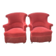 Pair of fringed crapaud armchairs