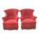 Pair of fringed crapaud armchairs