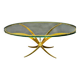 Brass and crystal coffee table, French work, 60s.
