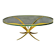 Brass and crystal coffee table, French work, 60s.