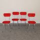4 chaises 1960 formica velours rouge