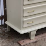 Asymmetrical Art Deco Chest of Drawers – Marble & Cream Green