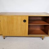 Buffet à portes coulissantes Erich Stratmann années 1960, orme