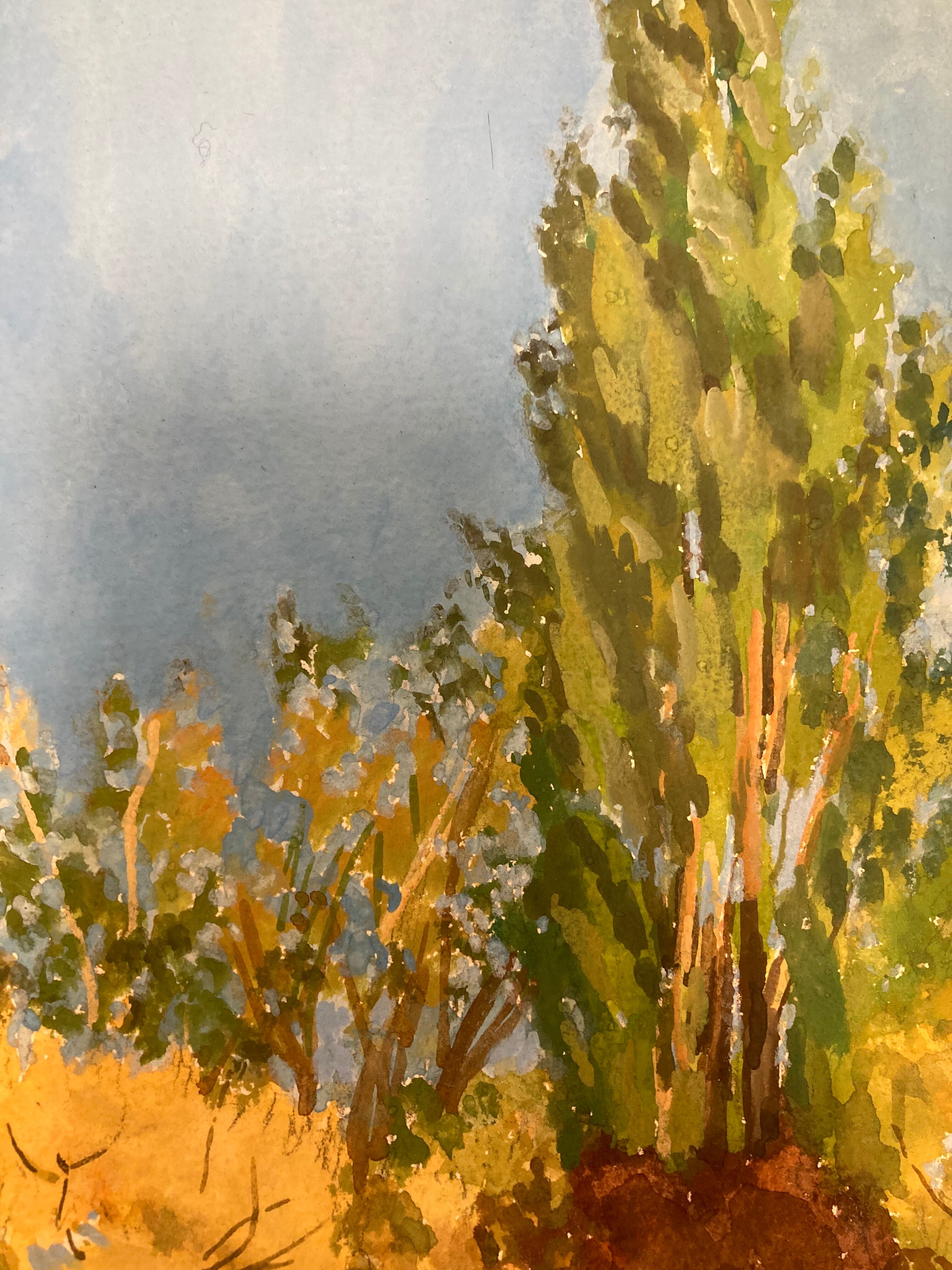 Vintage landscape watercolor