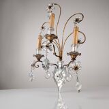 Large Italian Wall Sconce in Cut Crystal