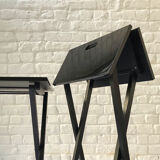 Tables d’appoint laiton & verre fumé