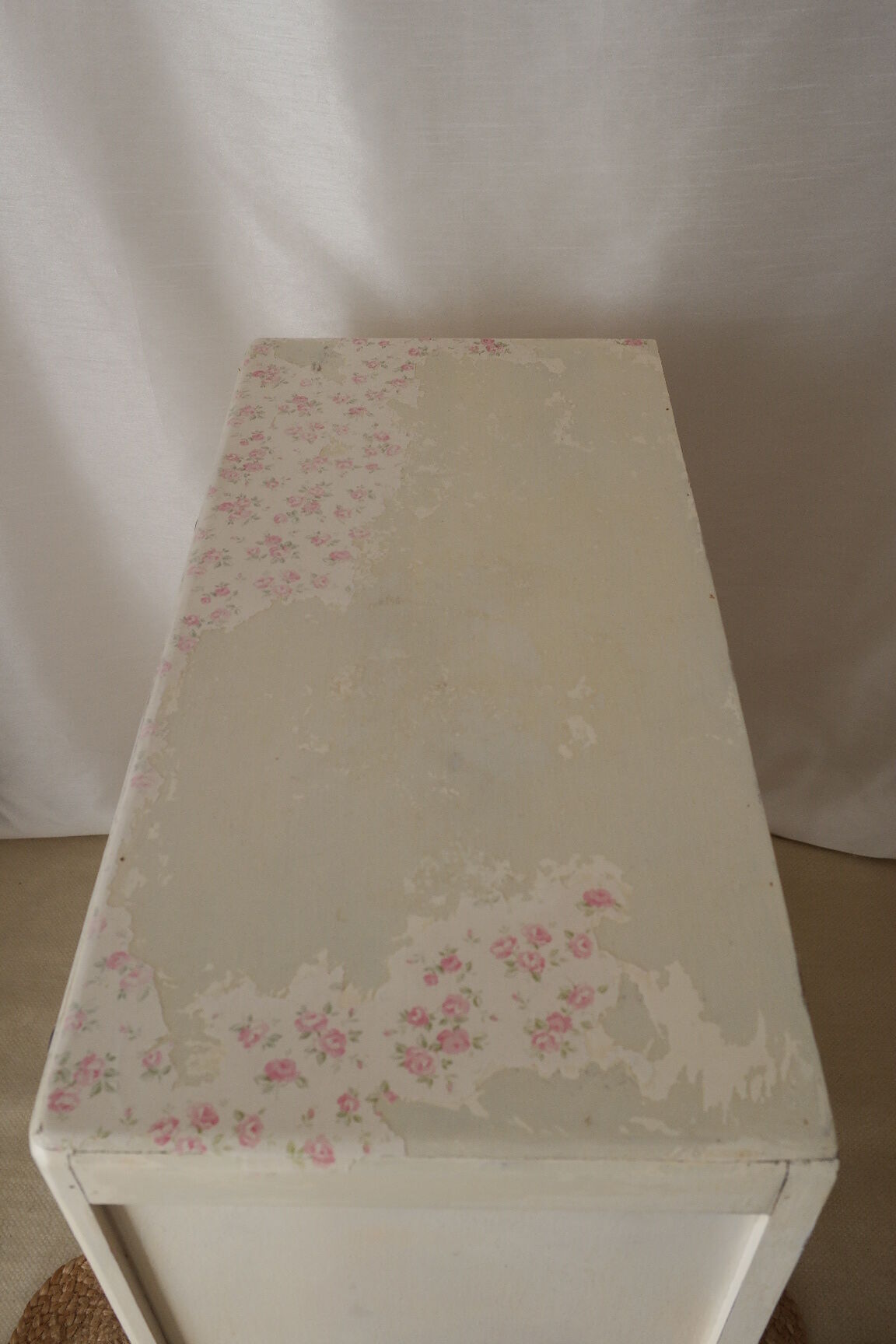 Commode art déco blanche patinée