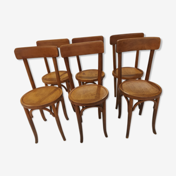 Suite de 6 chaises de bistrot Baumann vibtage années  1920