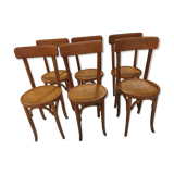 Suite de 6 chaises de bistrot Baumann vibtage années  1920