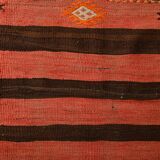 Turkish Red & Brown Striped Vintage Kilim Rug, 87x127Cm