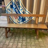 Oak bench with backrest