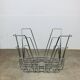 Chrome metal magazine rack or vinyl holder from the 70s.