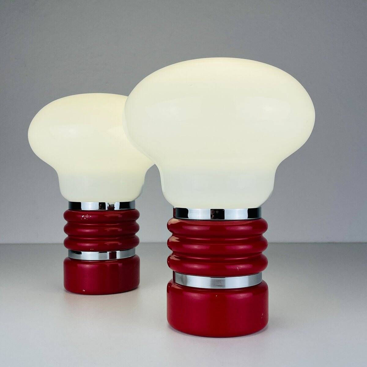 Mid-century table lamps model Bulb attributed to Enrico Tronconi, Italy 1970s, set of 2.