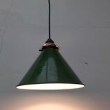 Old enamelled sheet metal lamp