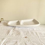 Vintage white ceramic wall-mounted soap dish