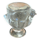 Vintage egg cup, hen shape, clear molded glass