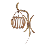 Louis Sognot vintage rattan wall lamp