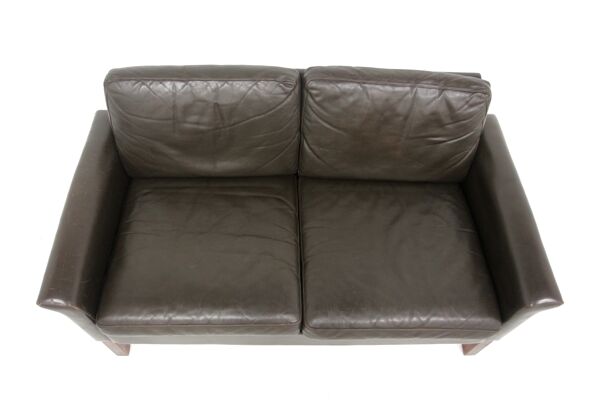 Canapé scandinave en cuir 2 places, Suède, 1950