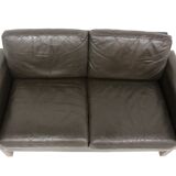 Scandinavian leather sofa 2 seater, Sweden, 1950