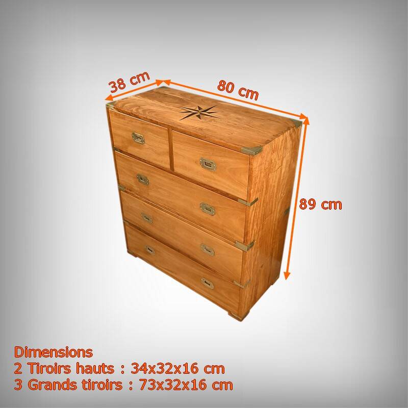 Marine Commode in Teak, India – 20th Century