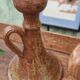 Duo de bougeoirs vintages en grès