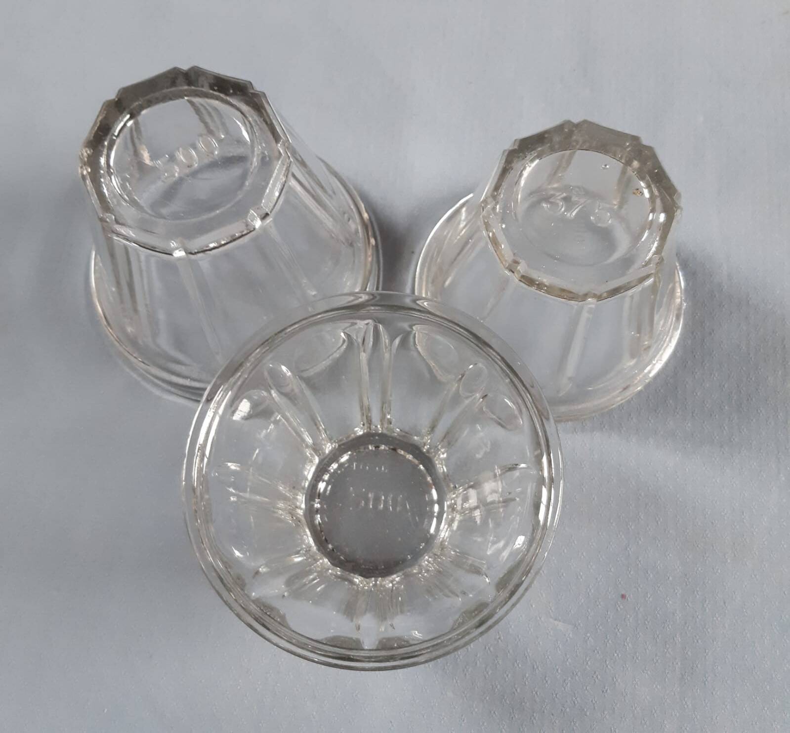 3 jam jars in blown glass