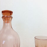 Art deco pink glass water service