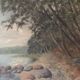 Large Vintage Sea Landscape Original Oil Painting, circa 1923