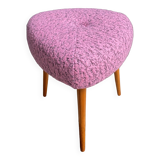 Pink foot stool triangle shape 1960s