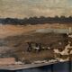 Oil on canvas seaside marine boat early 20th century