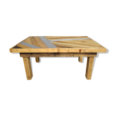 Table basse rustique sapin alu