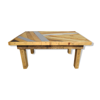 Table basse rustique sapin alu