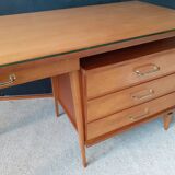 Vintage desk with compass feet around 1950