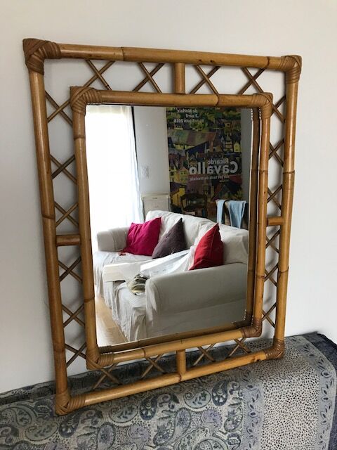 Vintage rattan mirror  51x66cm