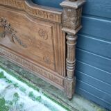 antique solid oak headboard