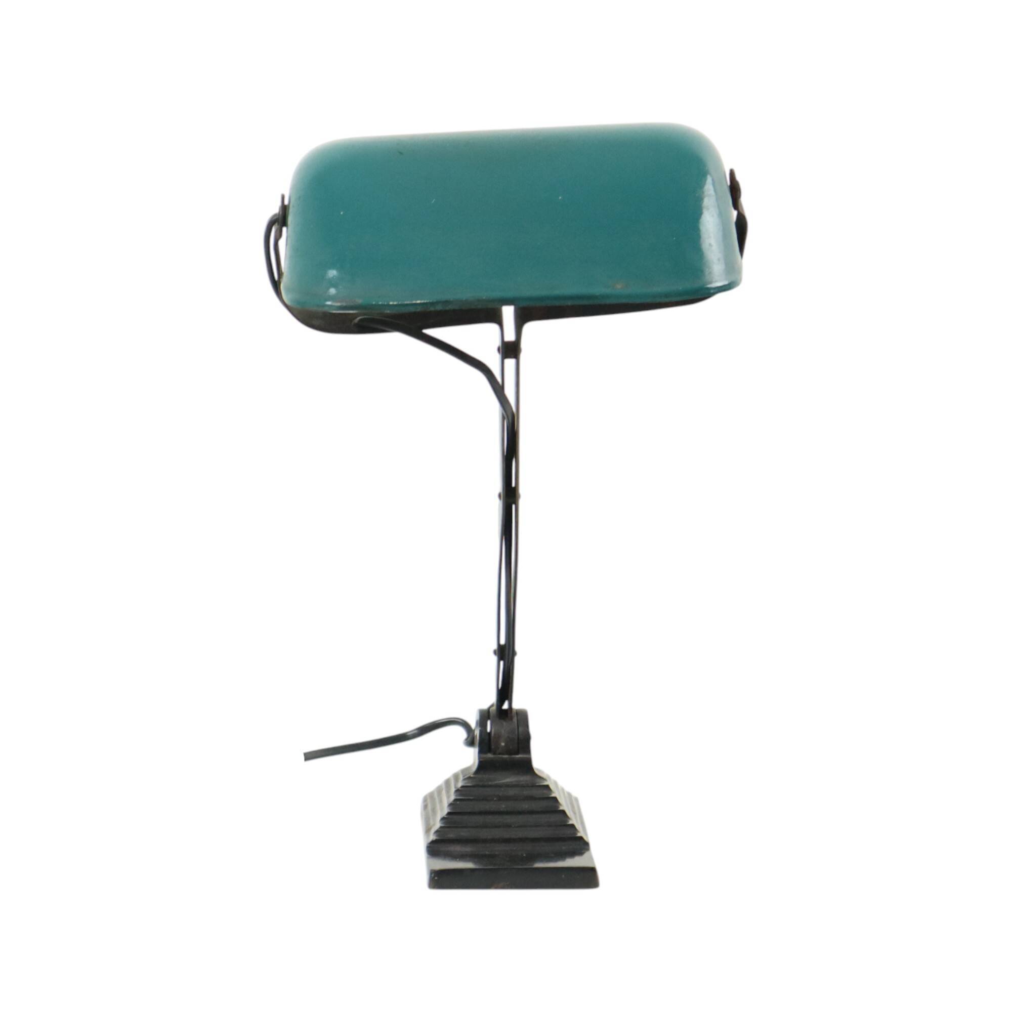 Art Deco Desk Lamp Notary Lamp Erpe Model 52 Bauhaus Green Enamel