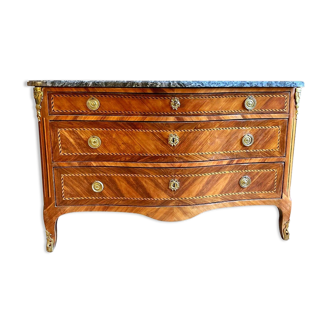 Chest of drawers in curved marquetry eighteenth century