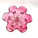 Pink bowl by J. Hospodka, Chribska Sklarna, Czechoslovakia, 1960s/70s.