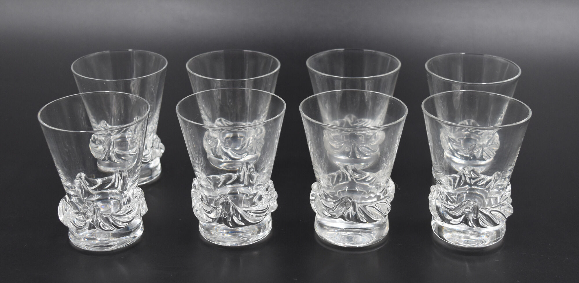 8 Daum crystal wine glasses France Sorcy H model 8.7 cm