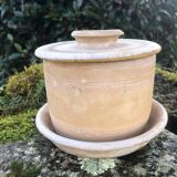 Vintage Biot Terracotta Butter Cooler: French Farmhouse Glazed Ceramic