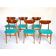 Chaises de salle à manger en bois bleu, Italie 1950s