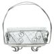 Sugar bowl, postmodernism, silver-plated brass, glass, HEFRA, Poland, 1970s