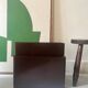 Brown magazine/vinyl holder by Giotto Stoppino for Kartell, design 1970.