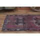 1970s Vintage Turkish Handmade Wool & Cotton Purple Runner Rug 91X359
