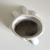 Surreal ceramic vase in the shape of a white glove by Leo Bonassera., 1970