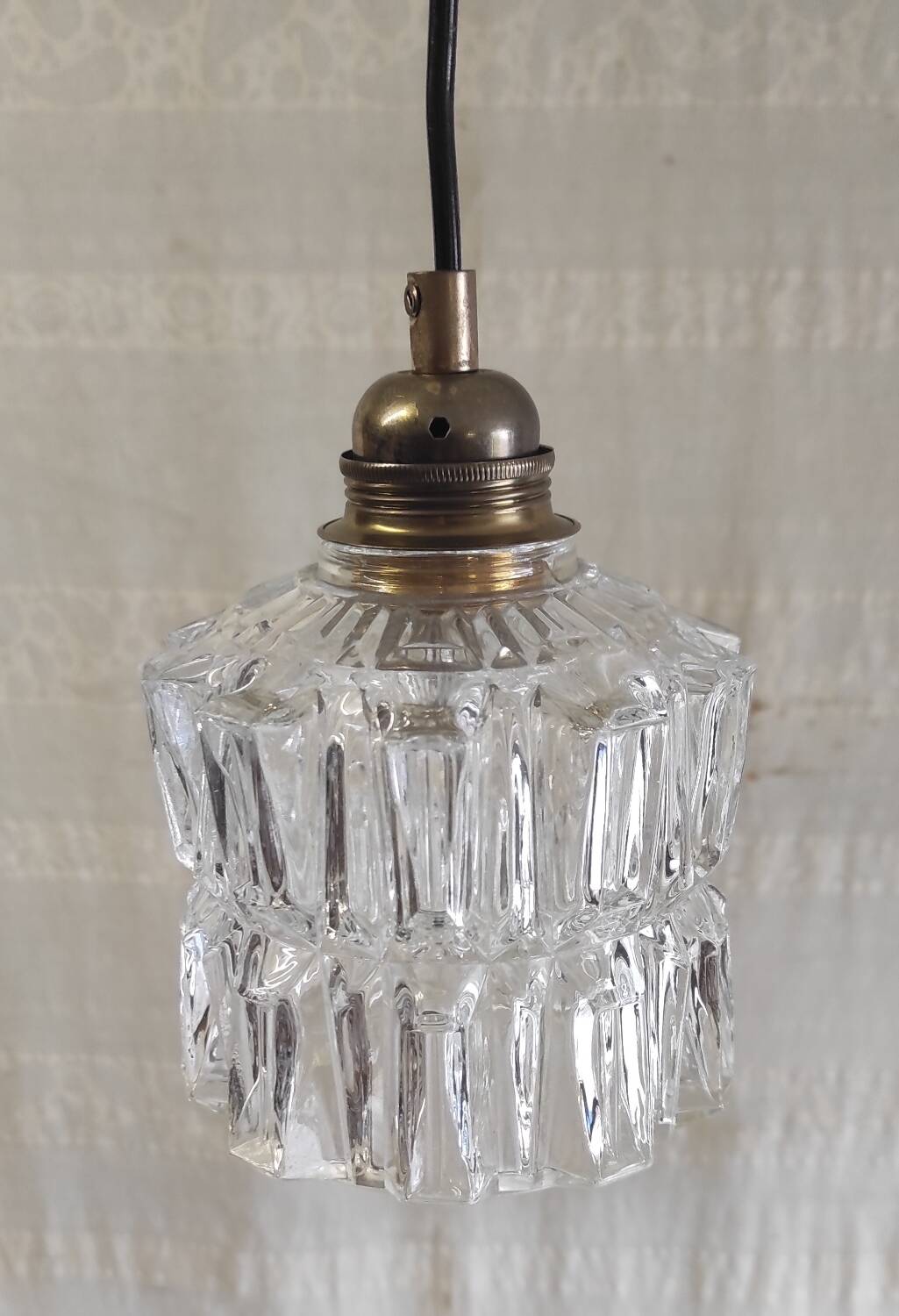 Vintage globe table lamp in glass - mid 20th century