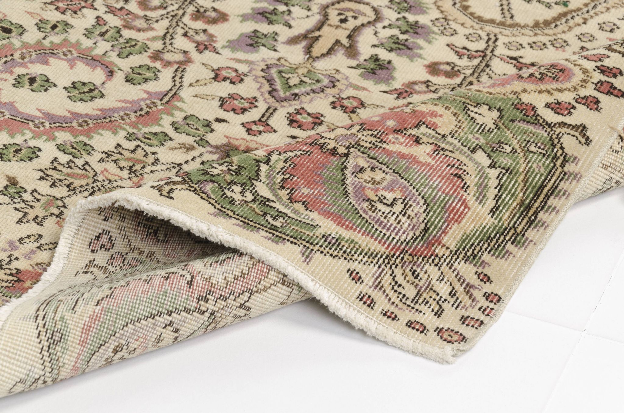 Tapis floral anatolien fait main