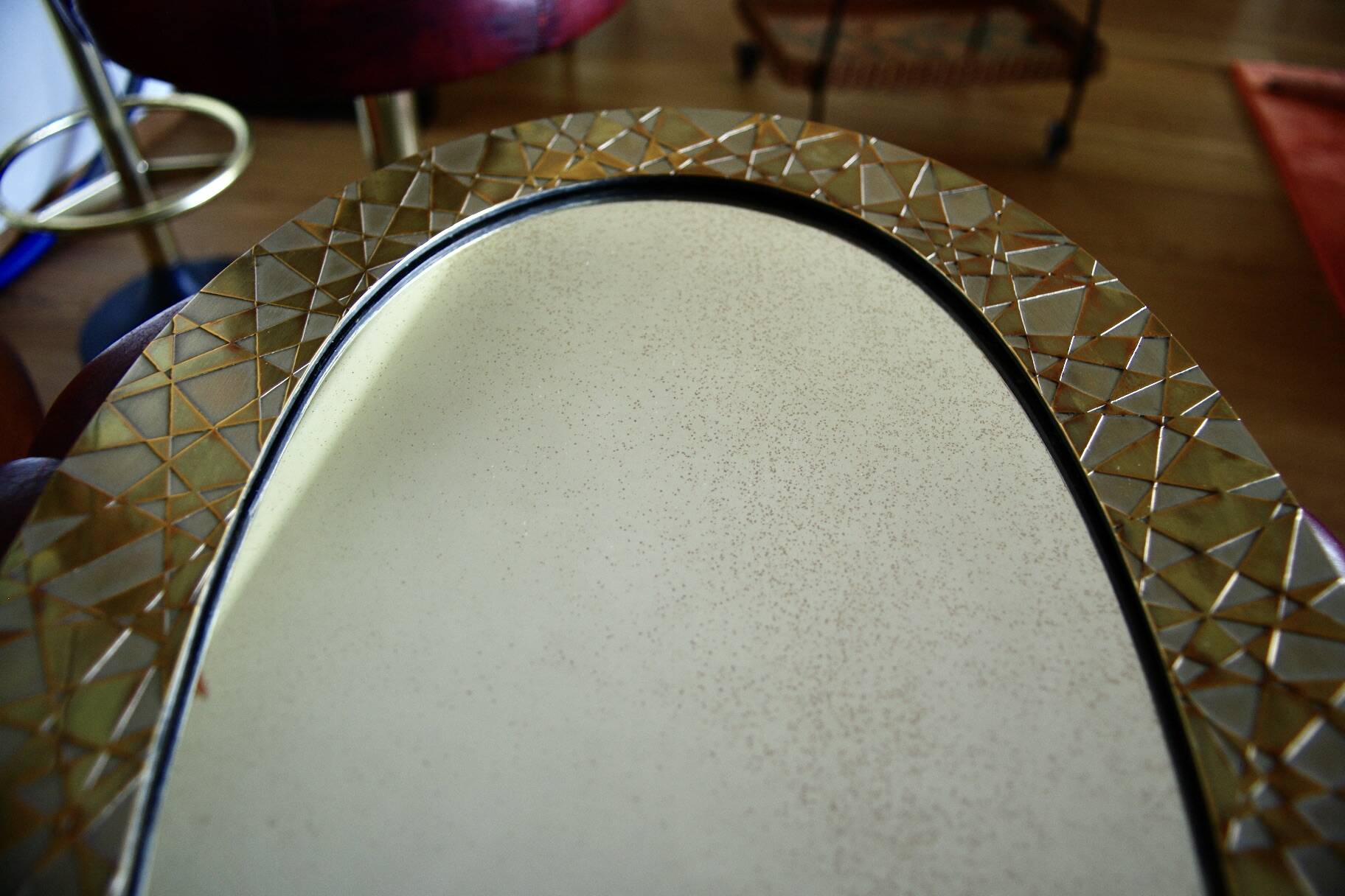 Vintage brass mirror by thomas pysse dk denmark 1950