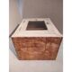 Medicine cabinet in vintage grey patinated wood and red cross
