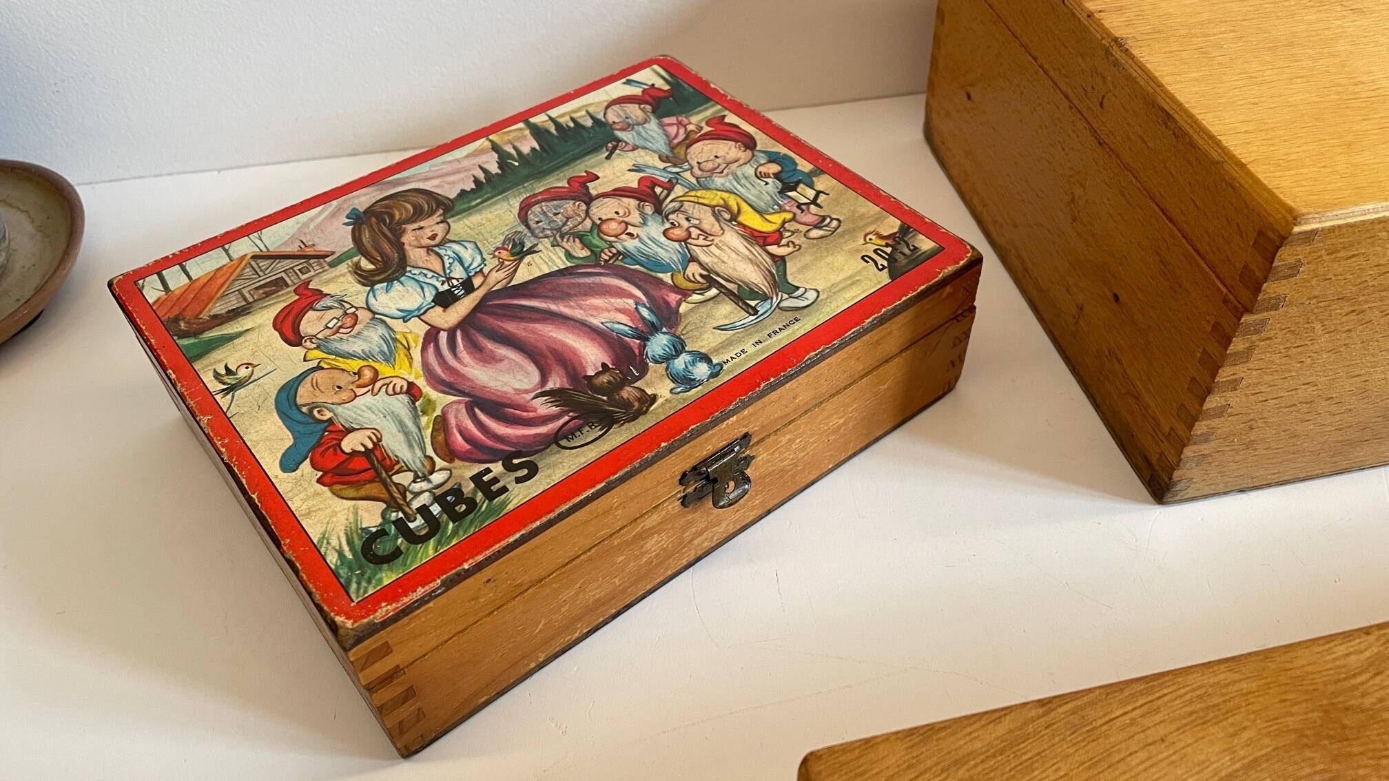 3 vintage dovetail wooden boxes